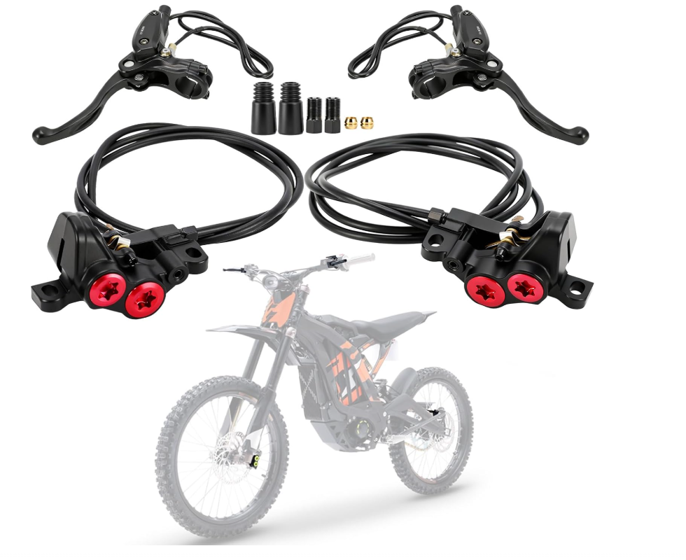 IUVWISN Front & Rear Brake Kit for Surron LBX Talaria Eride Pro SS 2.0 3.0, Brake Caliper Oil Hose Set CNC for E Ride Pro SR S Talaria Sting MX3 / R MX4