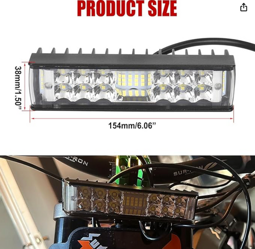 Headlight Light Bar LED for Sur-Ron Surron Light Bee S X Segway X160 X260 for 7/8" Handlebars Motorcycle Electric Dirt Bike Plug and Play Farther and Wider View